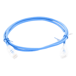 Cable de Parcheo Slim UTP Cat6A - 1 Metro (3.28 Pies) Azul, Diámetro Reducido (28 AWG)