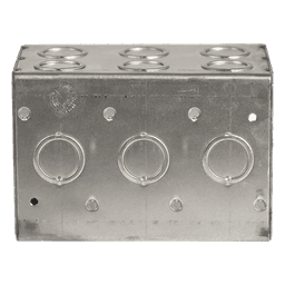 Caja Multigang de 3 Gangs/ Profundidad de 3-1/2 Pulgadas (8.89 cm)/ 19 Entradas de 1/2 - 3/4 Pulgadas (1.27 - 1.91 cm)