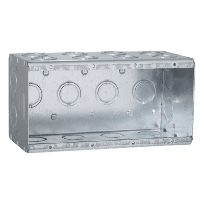 Caja Multigang de 4 Gangs/ Profundidad de 3-1/2 Pulgadas (8.89 cm)/ 24 Entradas de 1/2 - 3/4 Pulgadas (1.27 - 1.91 cm)