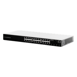 Switch PoE+ Administrable / 24 Puertos 10/100/1000 Mbps + 4 SFP / 360W PoE Total / Switching 56 Gbps / Cloud GWN Sin Costo / Montable en Rack