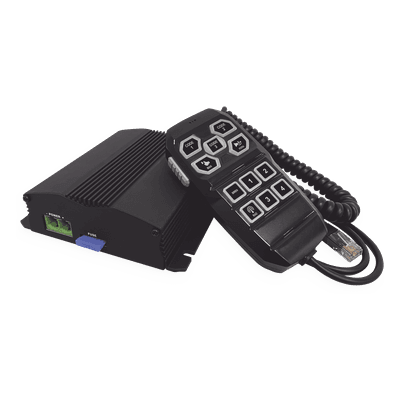 Sirena Vehicular de 100W de Potencia, Incluye Controlador Unimando Para Control de Tonos, 4 Salidas Auxiliares y Microfono