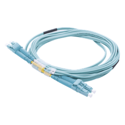 Jumper de Fibra Óptica Multimodo OM4 50/125 LC-LC OFNR (Riser), 2.0 mm, Dúplex, Aqua, 3 Metros (9.84 Pies)