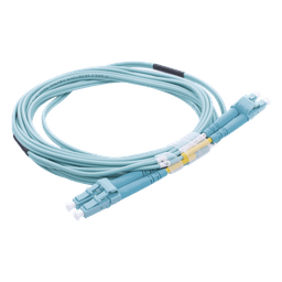 Jumper de Fibra Óptica Multimodo OM4 50/125 LC-LC OFNR (Riser), 2.0 mm, Dúplex, Aqua, 3 Metros (9.84 Pies)