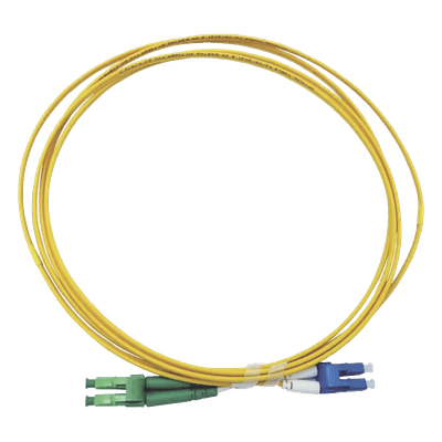 Jumper de Fibra Óptica Monomodo 9/125 LC/UPC-LC/APC, OFNR (Riser), 2.0 mm, Dúplex, Amarillo, 3 Metros (9.84 Pies)