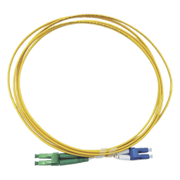 Jumper de Fibra Óptica Monomodo 9/125 LC/UPC-LC/APC, OFNR (Riser), 2.0 mm, Dúplex, Amarillo, 3 Metros (9.84 Pies)