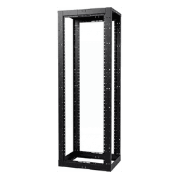 Rack de Cuatro Postes Estándar de 19", Rieles Con Orificio Para Tuerca Enjaulada, Profundidad Ajustable de 23 a 42 in, 45 Unidades de Rack, Color Negro