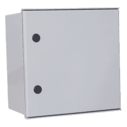 Gabinete de Poliéster IP65 Uso en Intemperie (400 x 400 x 200 mm) con Placa Trasera Interior de Plástico (Incluye Chapa y Llave).