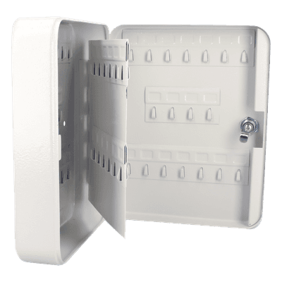 Caja para llaves con capacidad para 36 llaves/ Medidas 160 x 200 x 75 mm (ancho x alto x profundidad)/Fabricada en acero/ Cerradura con llave.