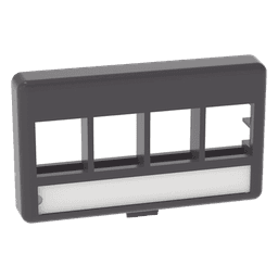 Placa de Mobiliario Modular Estándar, Salidas Para 4 Puertos Keystone, Color Negro