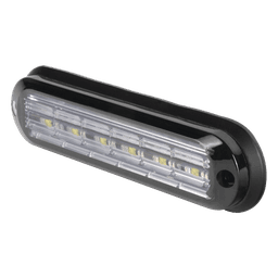 Luz Auxiliar Ultra Brillante  IP67 de 6 LEDs, Color Rojo/Azul, con mica transparente y bisel negro