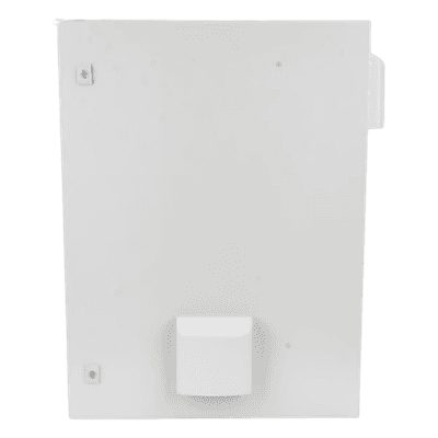 Gabinete Ventilado de Acero IP55 Uso en Exterior (400 x 600 x 250 mm) con Placa Trasera Interior Metálica y Compuerta Inferior Atornillable. Incluye Ventilador, Ventilas, filtros, Chapas y Llave T.