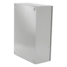 Gabinete Ventilado de Acero IP55 Uso en Exterior (500 x 700 x 250 mm) con Placa Trasera Interior Metálica y Compuerta Inferior Atornillable. Incluye Ventilador, Ventilas, filtros, Chapas y Llave T.
