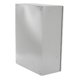 Gabinete Ventilado de Acero IP55 Uso en Exterior (600 x 800 x 300 mm) con Placa Trasera Interior Metálica y Compuerta Inferior Atornillable. Incluye Ventilador, Ventilas, filtros, Chapas y Llave T.