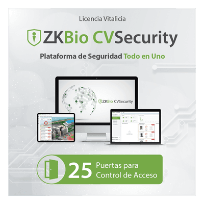 Licencia para ZKBio CVsecurity permite gestionar hasta 25 puertas para control de acceso