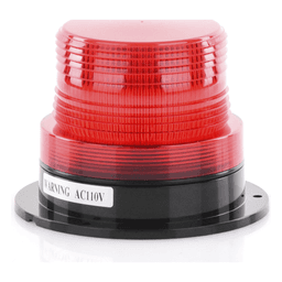 Burbuja Brillante de Larga Vida Útil, con 8 LEDs Color Rojo, Domo Rojo, 110 Vca