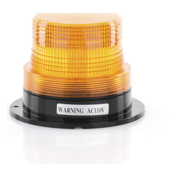 Burbuja Brillante de Larga Vida Útil, con 8 LEDs Color Ambar, Domo Ambar, 110 Vca