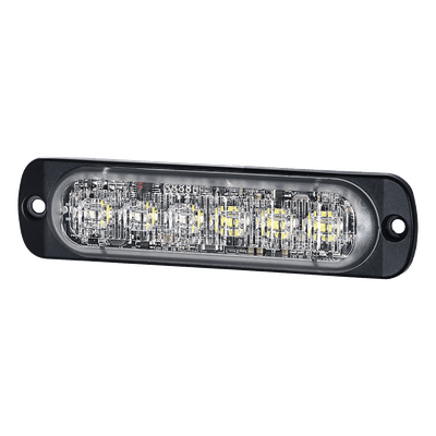 Luz Auxiliar de 12 LED, Rojo/Azul, Lente Transparente, SAE