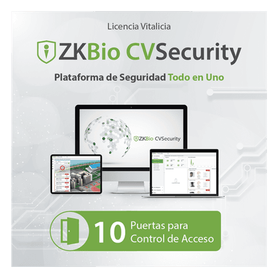 Licencia para ZKBio CVsecurity permite gestionar hasta 10 puertas para control de acceso