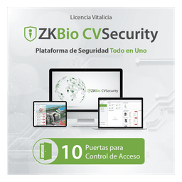 Licencia para ZKBio CVsecurity permite gestionar hasta 10 puertas para control de acceso