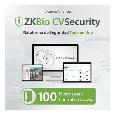 Licencia para ZKBio CVsecurity permite gestionar hasta 100 puertas para control de acceso