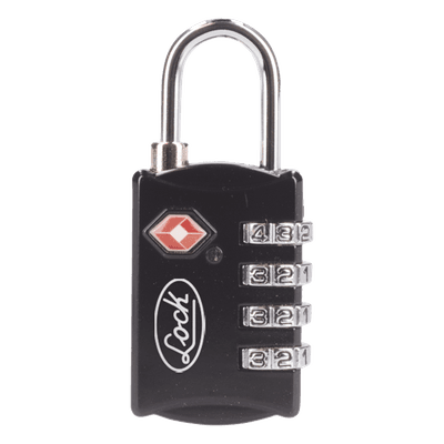 Candado de Combinación Maletero Negro TSA / Medida 30 mm/ / Nivel de seguridad 3 / Discos Programables.