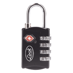 Candado de Combinación Maletero Negro TSA / Medida 30 mm/ / Nivel de seguridad 3 / Discos Programables.