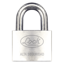 Candado de hierro alta seguridad con llave de disco/ Acabado Cromado/ Llaves Abloy/ Medida de Horquilla 50 mm.