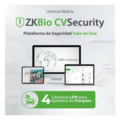 Licencia ZKBio CVSecurity Estacionamiento / 4 Carriles / Reconocimiento de Placas LPRS1000