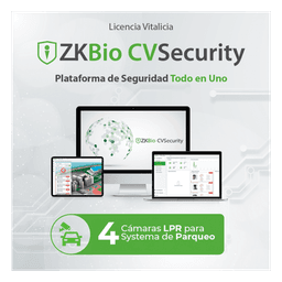 Licencia ZKBio CVSecurity Estacionamiento / 4 Carriles / Reconocimiento de Placas LPRS1000
