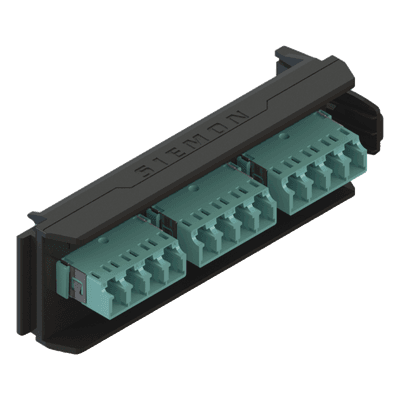 Placa Acopladora LightVerse, 6 Conectores Dúplex LC/UPC, Acepta hasta 12 Fibras Multimodo OM3 y OM4 (No Shuttered)