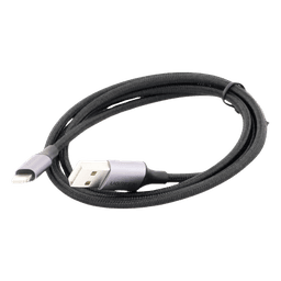 Cable USB-A a Lightning | 1 Metro (3.28 Pies) | Certificado MFi | Carga Rápida 5V/2.4 A | 480 Mbps | Conector C94 | Adecuado para iPhone, iPad y iPod | Protección Integrada | Caja de Aluminio | Nylon Trenzado | Color Negro