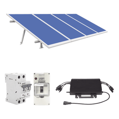 Kit Solar para Interconexión de 1.8KW de Potencia Pico 220Vca con Microinversor y 4 Módulos de 450 W (Incluye Montaje y Protecciones).