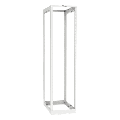 Rack de Cuatro Postes Estándar de 19", Rieles Roscados #12-24, Profundidad Ajustable de 23 a 42 in, 45 Unidades de Rack, Color Blanco