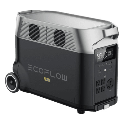 Estación de Energía Portátil DELTA PRO 3600Wh Litio LFP / 5 AC 3600W (7200W Pico) / 2 USB-C 200W / Capacidad para Aumentar Respaldo / Cargador de Coche 10A a 12.6V / Conectividad WiFi y Bluetooth (App) / Carga Solar 1600W Max.