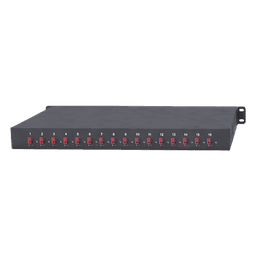 Fuente 12 Vcc /  Industrial / tipo RACK / 20 Amperes / 16 salidas / 1.25 Amperes por salida administrada / 2.5 Amperes por salida máxima 