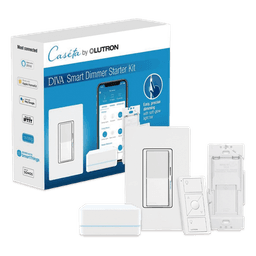 Kit de inicio Caseta Wireless con hub, atenuador de pared Diva de 150 W LED o 600 W incandescente sin neutro, control Pico, tapa y adaptador de pared, compatible con Apple HomeKit