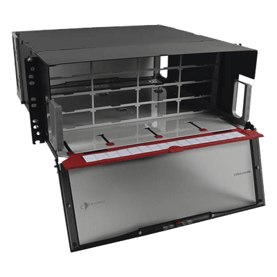 Distribuidor de Fibra Óptica de Alta Densidad LigthVerse *Pro* Para Rack de 48.26 cm (19 Pulgadas), Acepta 16 Placas Plug and Play, Hasta 384 Fibras, 4 UR