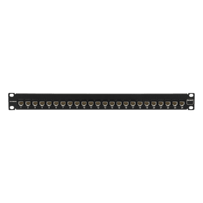Patch Panel Ultramax. UTP, Precargado con Jacks Cat5e, 24 Puertos, Plano, 1U