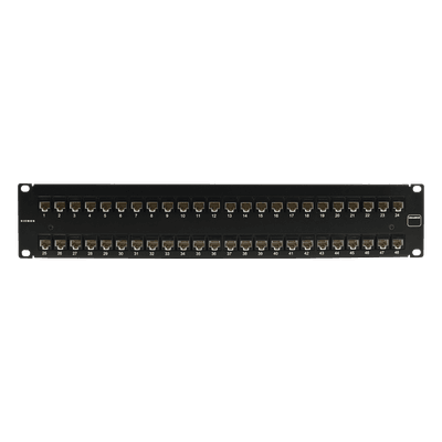 Patch Panel Ultramax. UTP, Precargado con Jacks Cat6A, 48 Puertos, Plano, 2U
