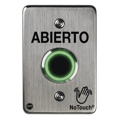 Interruptor IR NoTouch® de Acero Inoxidable, De un solo grupo, ABIERTO
