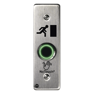 Interruptor IR NoTouch® de Acero Inoxidable, Montaje Delgado, Caja Posterior, Símbolo de puerta