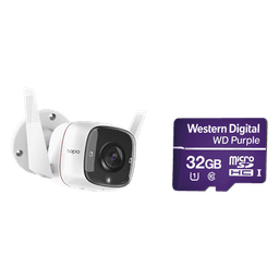 Kit de Cámara IP Wi-Fi / Incluye 1 Pieza Modelo TAPOC310 / 2 Megapixel / Audio Doble Vía / Utiliza la App Tapo / 1 Memoria Micro SD Modelo WD32MSD 