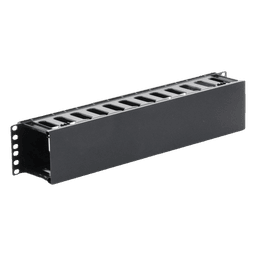 Organizador de Cables Horizontal de 2U para Rack de 19", Fabricado en Polímero Resistente a Deformaciones y Rayones