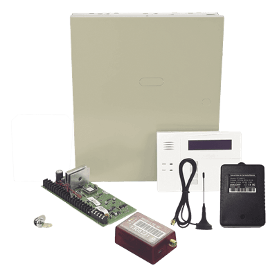Kit de panel de control antirrobo VISTA-48LA con teclado-receptor inalámbrico 6160RF, comunicador 4G LTE-M/5G, gabinete y transformador