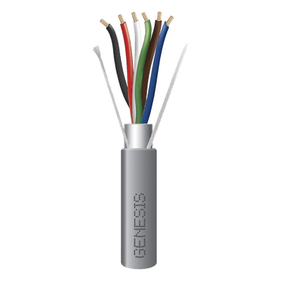 Bobina de 305 Metros (1000 Pies) de Cable  6 x 22 AWG / Blindado / Plenum de Color Gris / Aplicaciones de Audio, Seguridad y Control