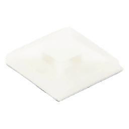 Montaje-Sujetador Adhesivo STRONGHOLD de 4 Vías de 1" x 1" x 1/4", Color Natural,  Nylon 6.6 Retardante de Llamas V-2, Paquete de 100pz