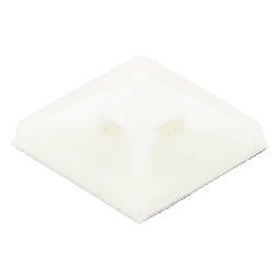 Montaje-Sujetador Adhesivo STRONGHOLD de 4 Vías de 1" x 1" x 1/4", Color Natural,  Nylon 6.6 Retardante de Llamas V-2, Paquete de 100pz