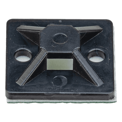 Montaje-Sujetador Adhesivo STRONGHOLD de 4 Vías de 3/4" x 3/4" x 1/4", Color Negro,  Nylon 6.6 Retardante de Llamas V-2, Paquete de 100pz