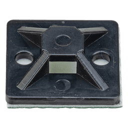 Montaje-Sujetador Adhesivo STRONGHOLD de 4 Vías de 1" x 1" x 1/4", Color Negro,  Nylon 6.6 Retardante de Llamas V-2, Paquete de 100pz