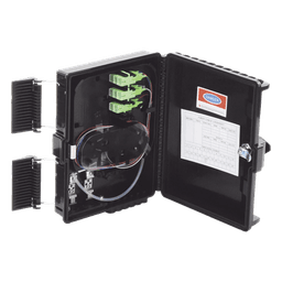 Cierre de Empalme para 24 Fusiones de Fibra Óptica, Interior/Exterior, con 8 Acopladores SC/APC y Splitter 1x8 SC/APC Incluido, IP65